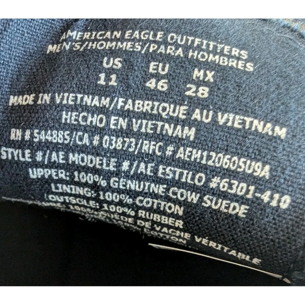 American Eagle Navy Blue Suede Men's Chukka‎ Boots Sz 11